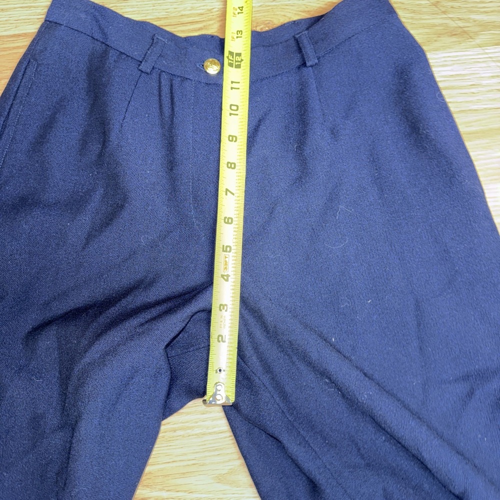 Lauren Ralph Lauren Womens Navy Blue Wide Leg Wool Pants Size 4 ~FLAT FRONT~ NWT - Picture 7 of 8